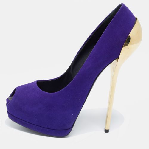 Suede Sharon Peep Toe Platform Pumps Size 40 - Giuseppe Zanotti - Modalova