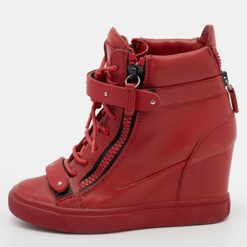 Leather High Top Wedge Sneakers Size 36.5 - Giuseppe Zanotti - Modalova