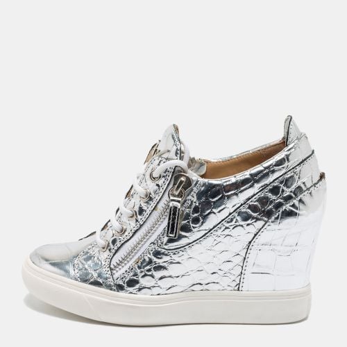 Croc Embossed Leather Double Zip Wedge Sneakers Size 37 - Giuseppe Zanotti - Modalova