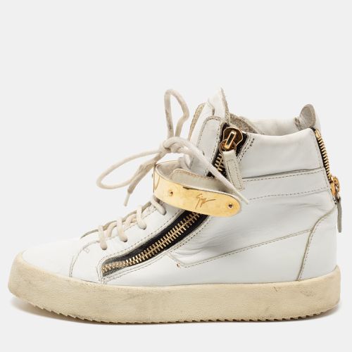 Leather Double Zipper High Top Sneakers Size 38 - Giuseppe Zanotti - Modalova