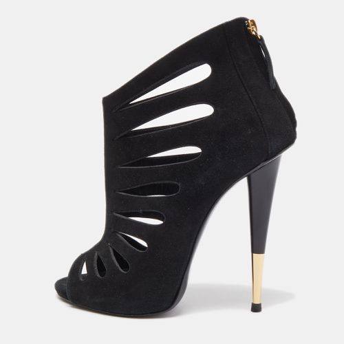 Suede Cut Out Peep Toe Booties Size 38 - Giuseppe Zanotti - Modalova