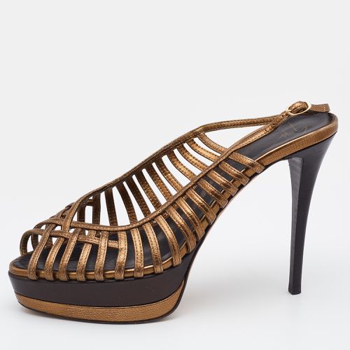 Brown Leather Strappy Platform Sandals Size 39 - Giuseppe Zanotti - Modalova