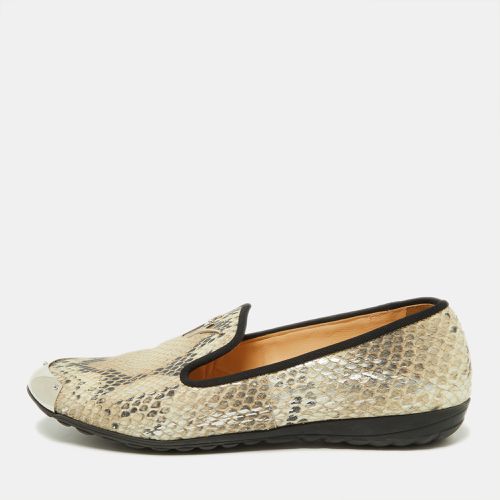 Two Tone Python Embossed Leather Smoking Slippers Size 35.5 - Giuseppe Zanotti - Modalova