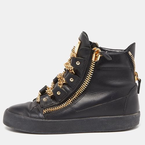 Leather London Birel Chain Embellished High Top Sneakers Size 38 - Giuseppe Zanotti - Modalova