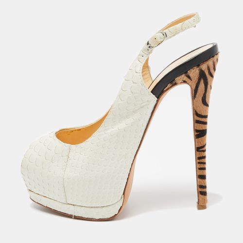 Python Peep Toe Platform Slingback Pumps Size 37 - Giuseppe Zanotti - Modalova