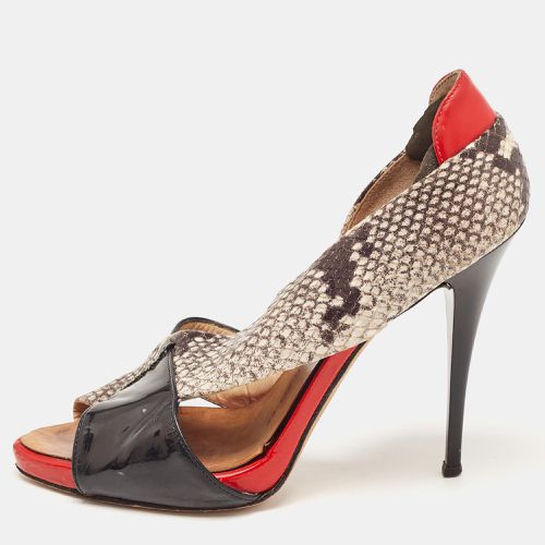 Multicolor Python Embossed And Patent Leather D'orsay Peep Toe Pumps Size 37 - Giuseppe Zanotti - Modalova