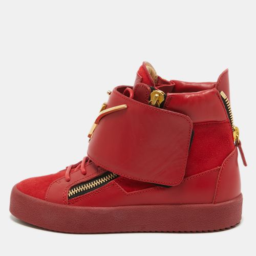 Suede And Leather Double Zip High Top Sneakers Size 36 - Giuseppe Zanotti - Modalova