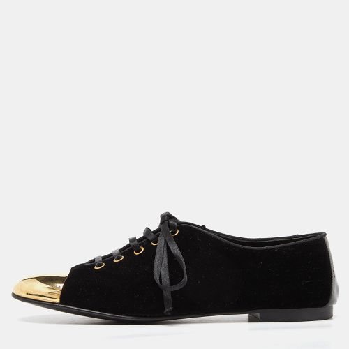 Velvet Metal Cap Toe Oxfords Size 38 - Giuseppe Zanotti - Modalova