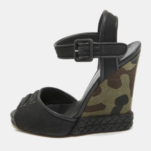 Canvas Camo Wedge Ankle Strap Sandals Size 37 - Giuseppe Zanotti - Modalova