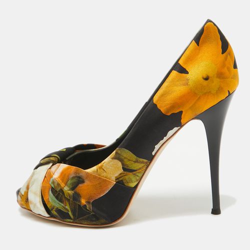 Satin Floral Silk Peep Toe Pumps Size 40 - Giuseppe Zanotti - Modalova