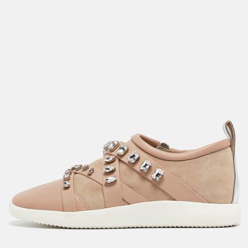 Suede and Leather Christie Crystal Embellished Sneakers Size 40 - Giuseppe Zanotti - Modalova