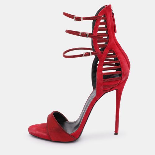 Suede and Satin Caged Sandals Size 38 - Giuseppe Zanotti - Modalova