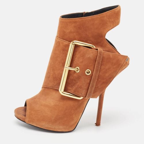 Nubuck Leather Buckle Detail Ankle Length Boots Size 37.5 - Giuseppe Zanotti - Modalova