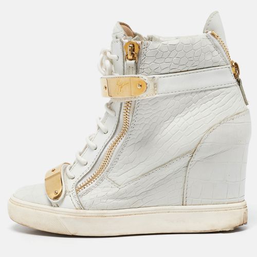 Croc Embossed Leather Coby High Top Sneakers Size 38 - Giuseppe Zanotti - Modalova