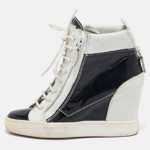 White Leather and Patent Leather Lorenz Wedge Sneakers Size 36 - Giuseppe Zanotti - Modalova