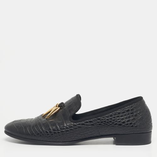 Croc Embossed Leather Shark Tooth Smoking Slippers Size 42 - Giuseppe Zanotti - Modalova