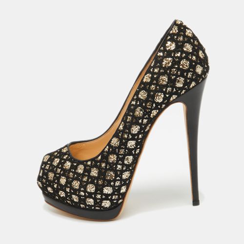 Gold Mesh and Glitter Platform Pumps Size 41 - Giuseppe Zanotti - Modalova