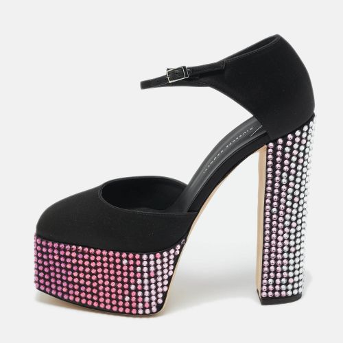 Satin Crystal Embellished Platform Sandals 40 - Giuseppe Zanotti - Modalova