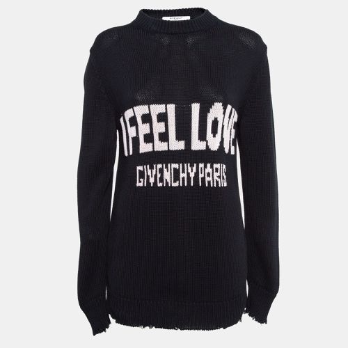 Logo Intarsia Rib Knit Distressed Sleeve Sweater S - Givenchy - Modalova