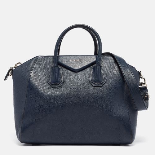 Navy Leather Medium Antigona Satchel - Givenchy - Modalova