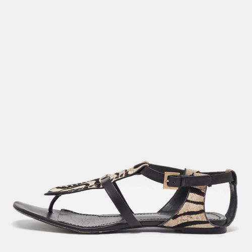 Zebra Calfhair and Leather Thong Sandals Size 40 - Givenchy - Modalova