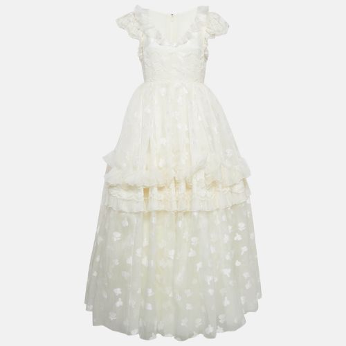 Silk Lace Trim Ruffled Gown M - Giambattista Valli - Modalova