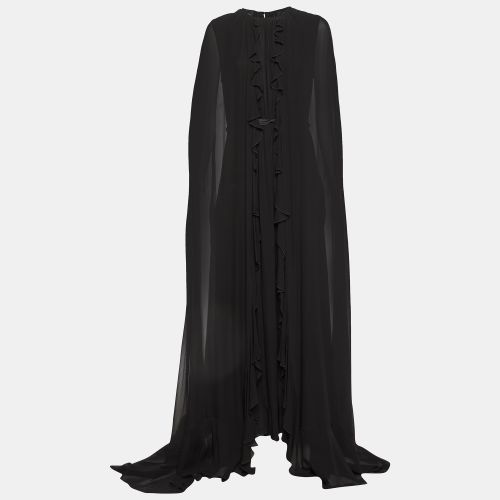 Silk Ruffled Cape Maxi Dress L - Giambattista Valli - Modalova