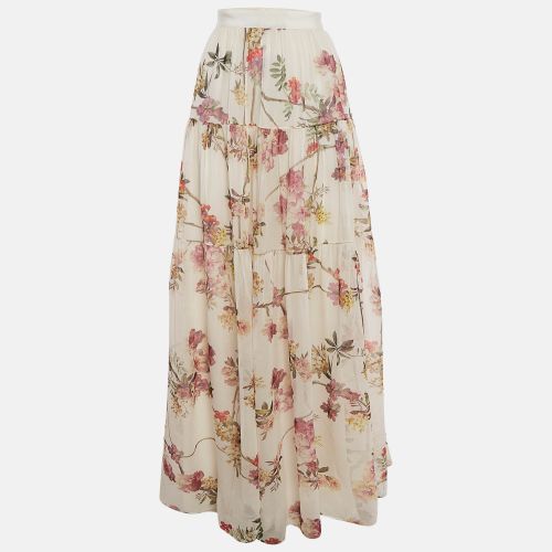 Off Floral Print Chiffon Silk Maxi Skirt M - Giambattista Valli - Modalova