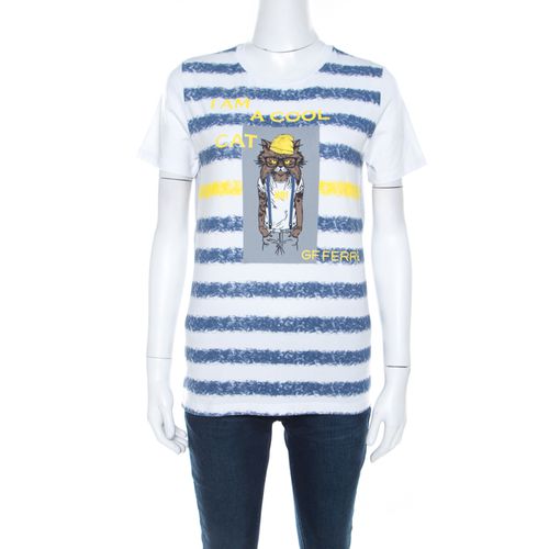 Striped Cotton Printed Crew Neck T Shirt M - Gianfranco Ferre - Modalova