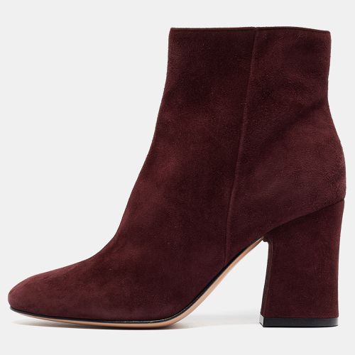 Plum Suede Rolling Ankle Boots Size 36.5 - Gianvito Rossi - Modalova