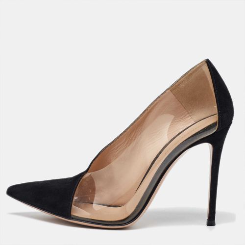 Suede and PVC Plexi Pointed Toe Pumps Size 40 - Gianvito Rossi - Modalova