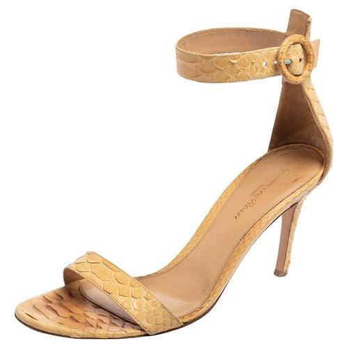 Python Leather Portofino Ankle-Strap Sandals Size 39 - Gianvito Rossi - Modalova