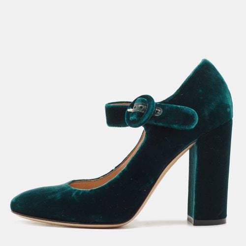 Green Velvet Lorraine Mary Jane Pumps Size 36 - Gianvito Rossi - Modalova