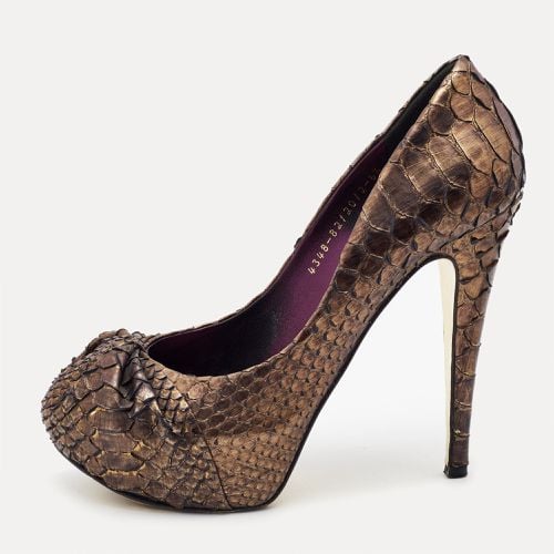 Metallic Python Elle Platform Pumps Size 39.5 - Gina - Modalova