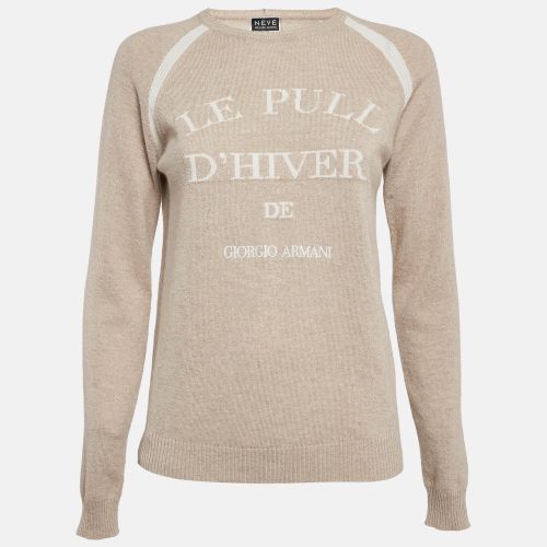 Neve Logo Cashmere Crew Neck Sweater S - Giorgio Armani - Modalova