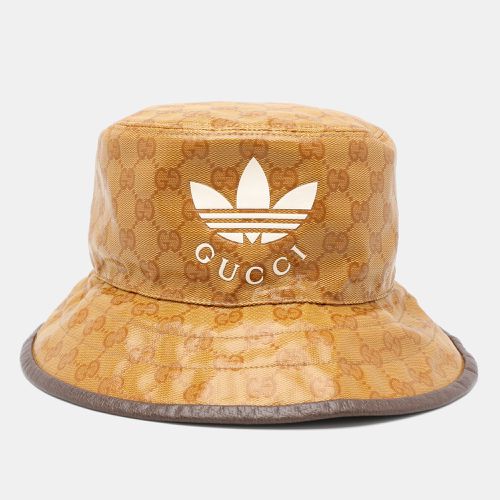 X Adidas /Brown GG Crystal Canvas Bucket Hat - Gucci - Modalova