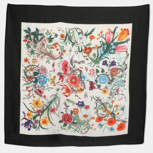 Floral Print Silk Scarf - Gucci - Modalova