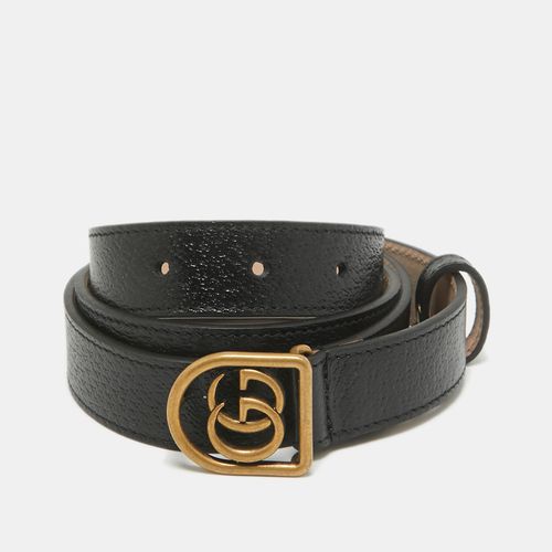 Leather Framed Double G Buckle Belt 95 CM - Gucci - Modalova