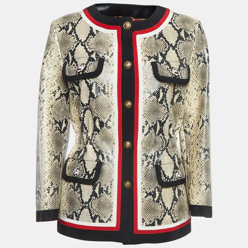 Snake Printed Leather Jacket M - Gucci - Modalova