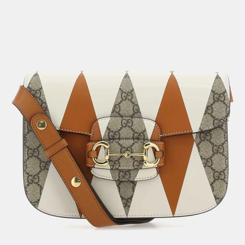 Printed Gg Supreme And Leather Horsebit 1955 Shoulder Bag - Gucci - Modalova