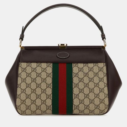 Gg Supreme Fabric And Leather Handbag - Gucci - Modalova