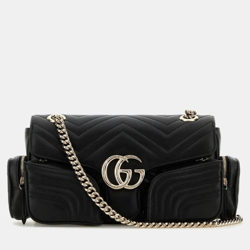 Leather Small Gg Marmont Shoulder Bag - Gucci - Modalova