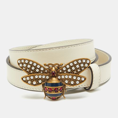 Leather Queen Margaret Slim Belt 75CM - Gucci - Modalova