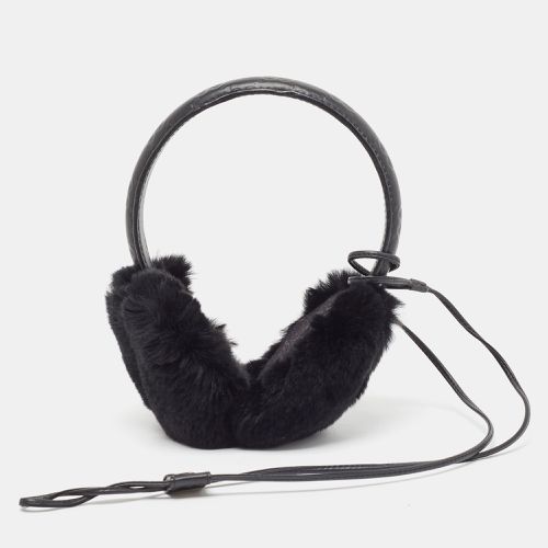 GG Embossed Leather & Fur Earmuffs - Gucci - Modalova