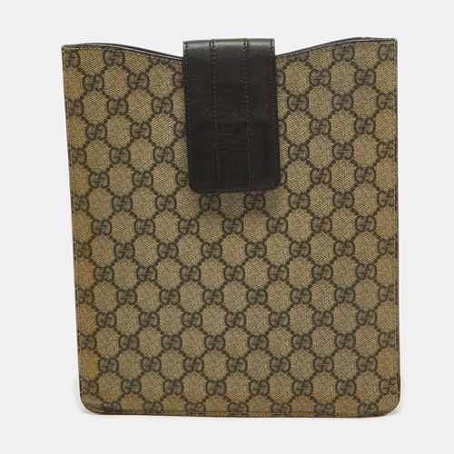 Beige/ GG Supreme Canvas and Leather iPad Case - Gucci - Modalova