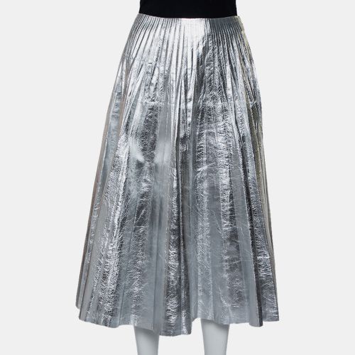 Metallic Leather Pleated Midi Skirt S - Gucci - Modalova