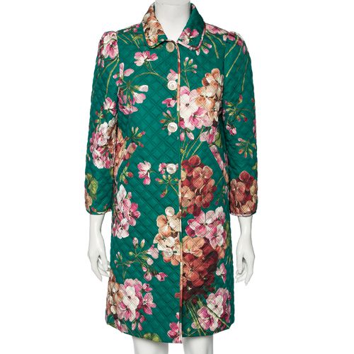 Floral Printed Quilted Cotton Button Front Coat M - Gucci - Modalova