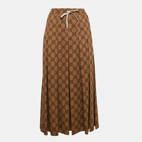 GG Supreme Print Jersey Pleated Maxi Skirt M - Gucci - Modalova