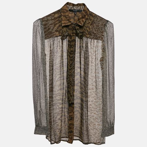 Printed Chiffon Tie-Up Detail Sheer Shirt S - Gucci - Modalova