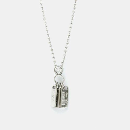 K White Gold Diamond Logo Plate Diamond Necklace - Gucci - Modalova